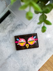 LOVELY BIRD MONOGRAM CARD HOLDER
