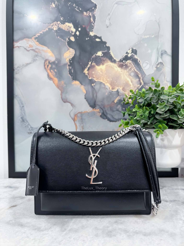 Ysl Sunset Silver Saint Laurent Sunset Bag Medium Metallic Silver