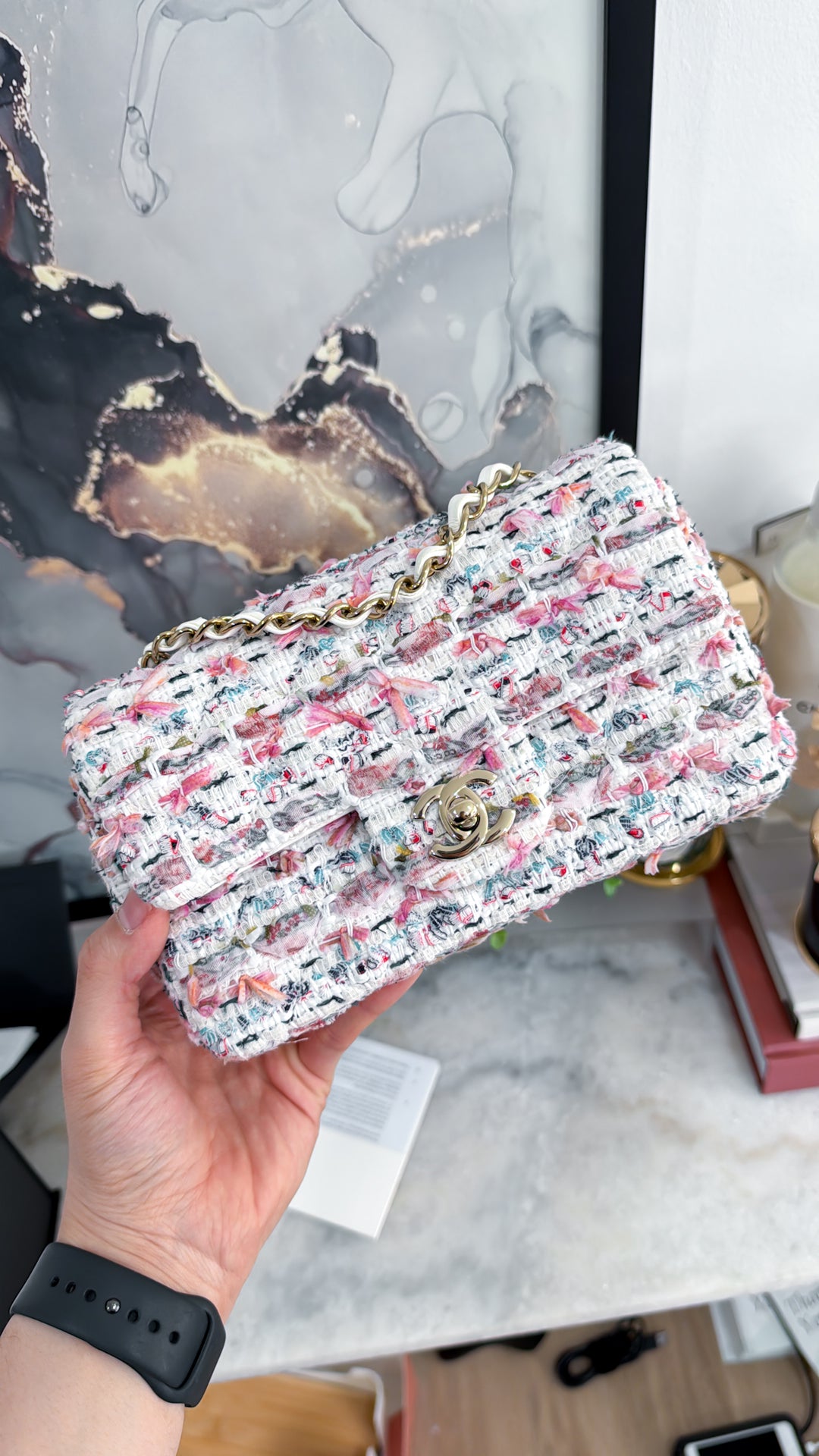 23C RIBBON TWEED MINI RECTANGLE LGHW