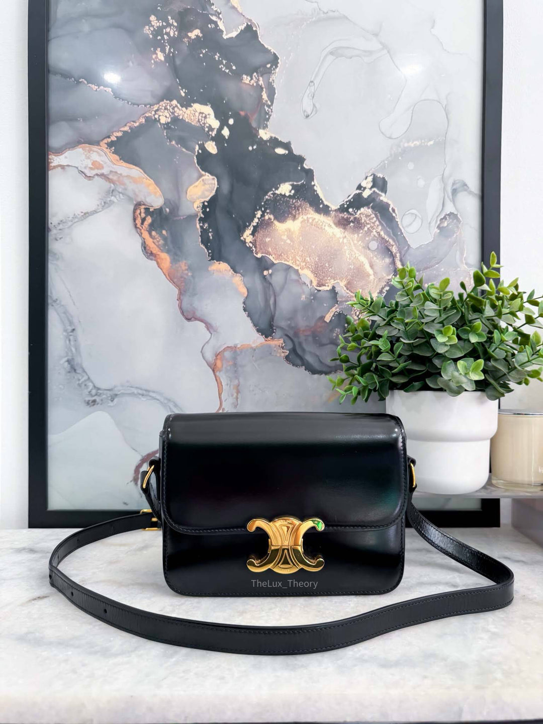 CELINE TRIOMPHE TEEN BLACK GOLD HARDWARE