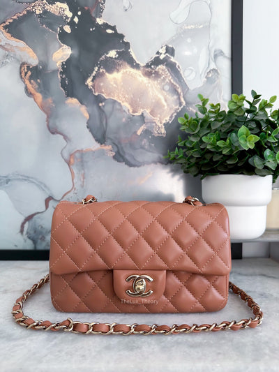 Chanel 21p Caramel Brown mini rectangular flap bag LGHW, Luxury, Bags &  Wallets on Carousell