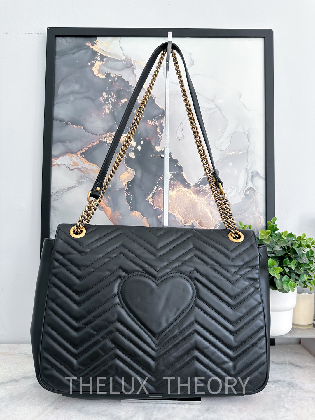 GG MARMONT BLACK LARGE AGED GOLD HARDWARE