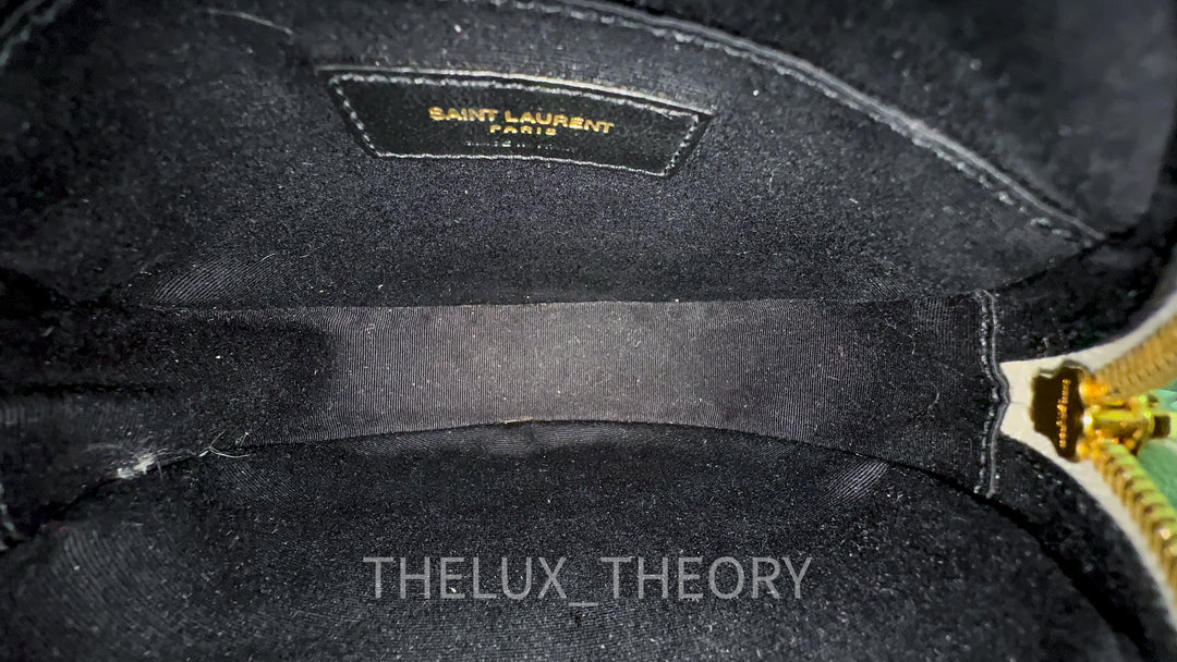 SAINT LAURENT VINYLE ROUND CAMERA BAG