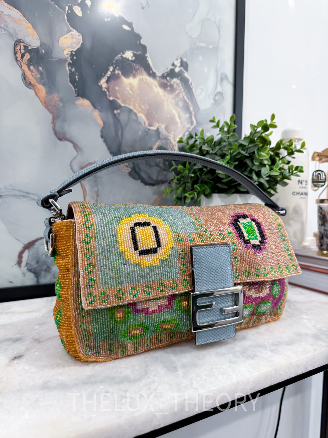 FENDI REEDITION 25TH ANNIVERSARY BEADED BAGUETTE