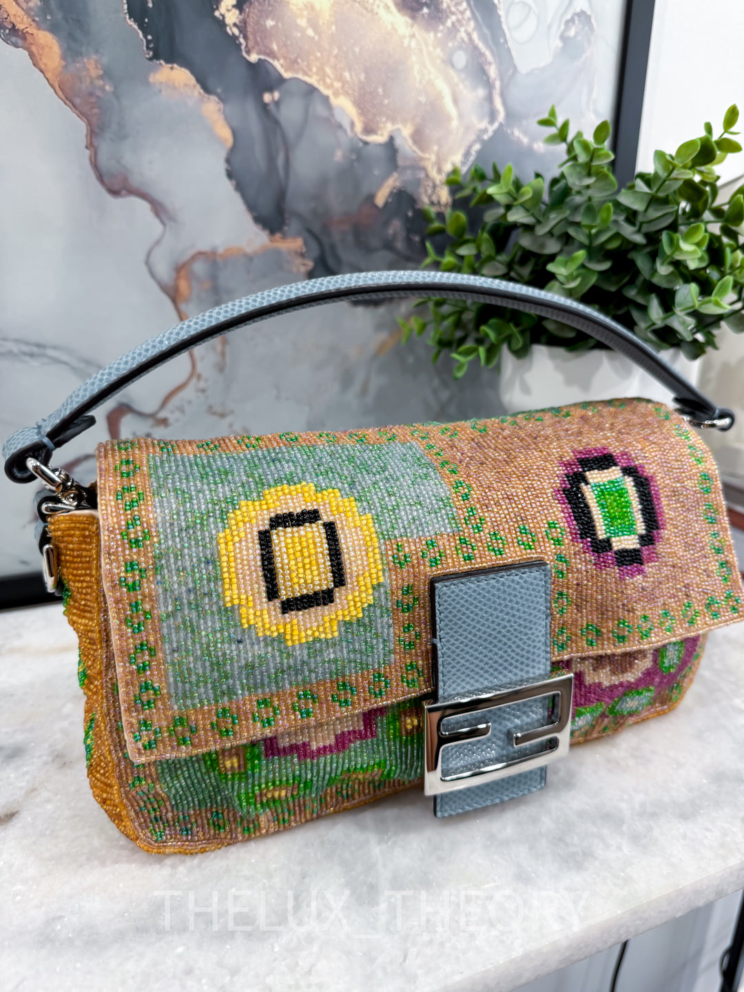 FENDI REEDITION 25TH ANNIVERSARY BEADED BAGUETTE