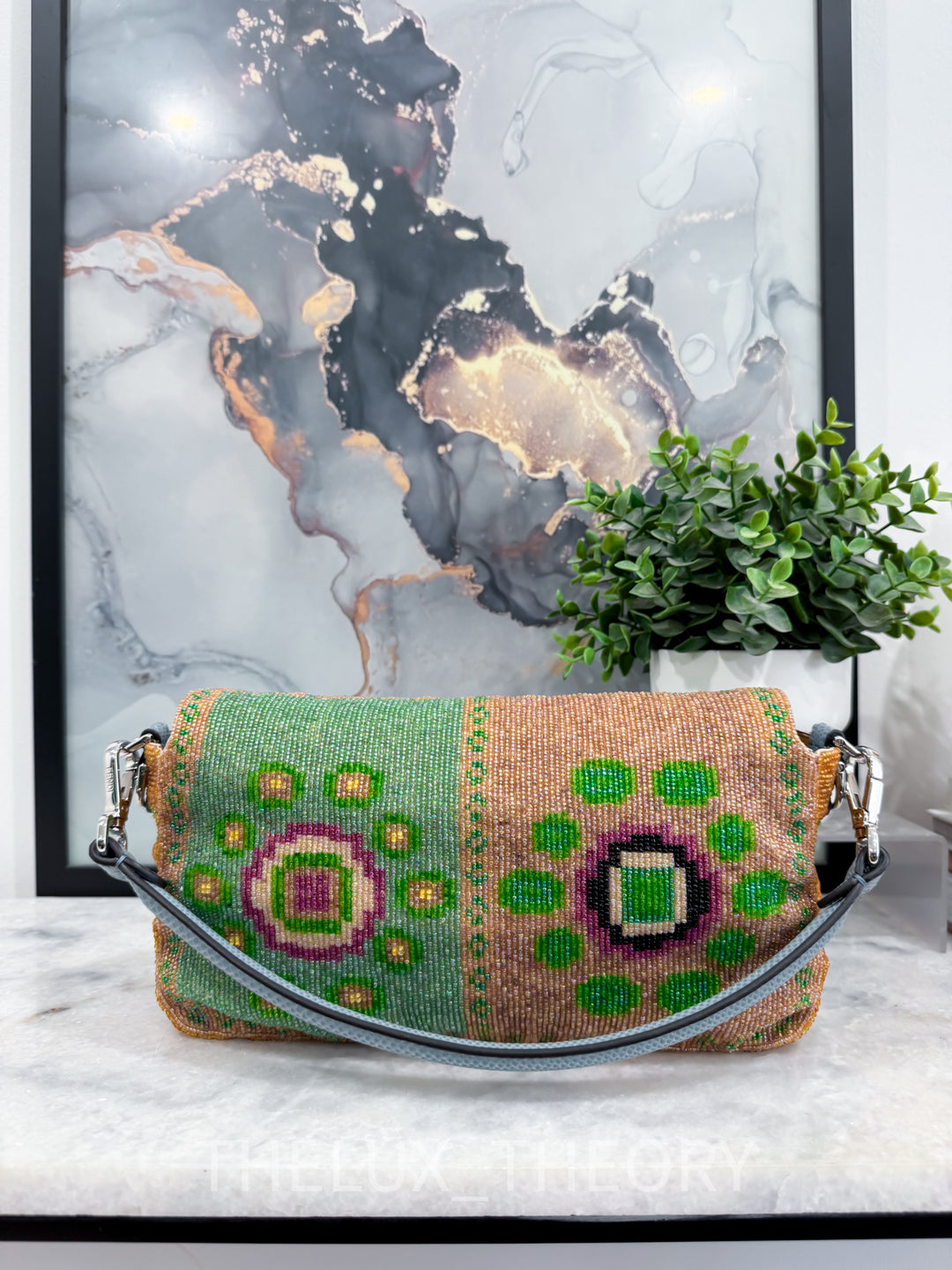 FENDI REEDITION 25TH ANNIVERSARY BEADED BAGUETTE