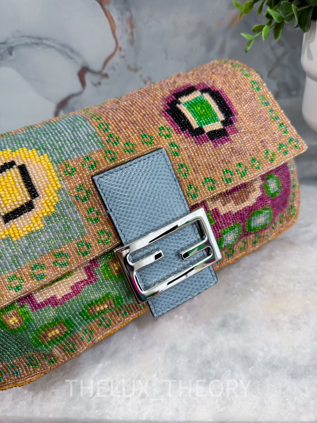 FENDI REEDITION 25TH ANNIVERSARY BEADED BAGUETTE