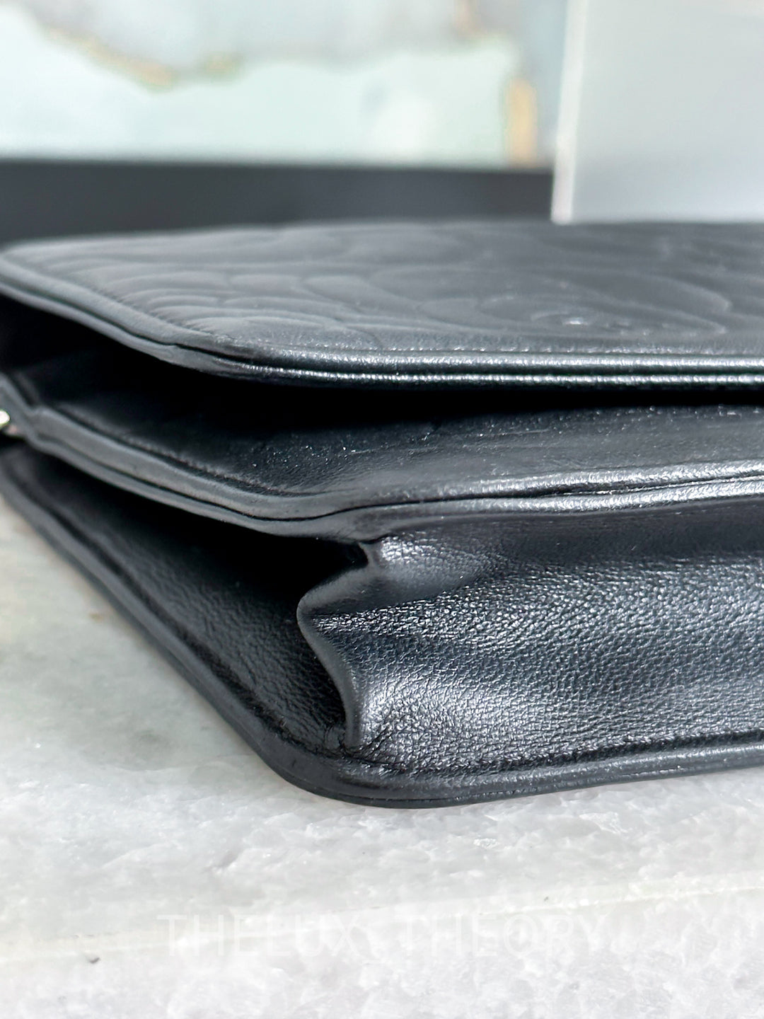 CAMELLIA WALLET ON CHAIN LAMBSKIN SILVER HARDWARE