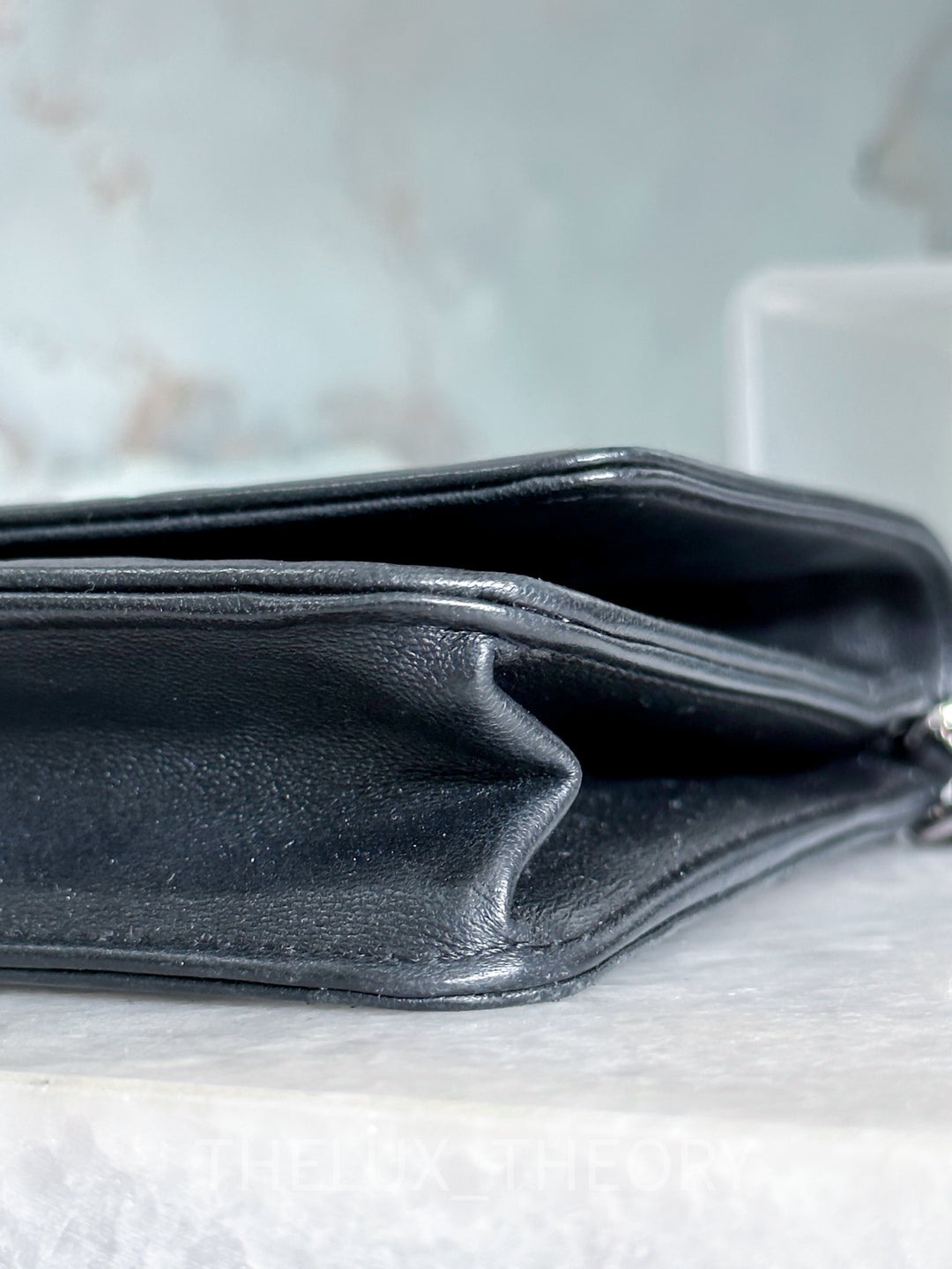 CAMELLIA WALLET ON CHAIN LAMBSKIN SILVER HARDWARE