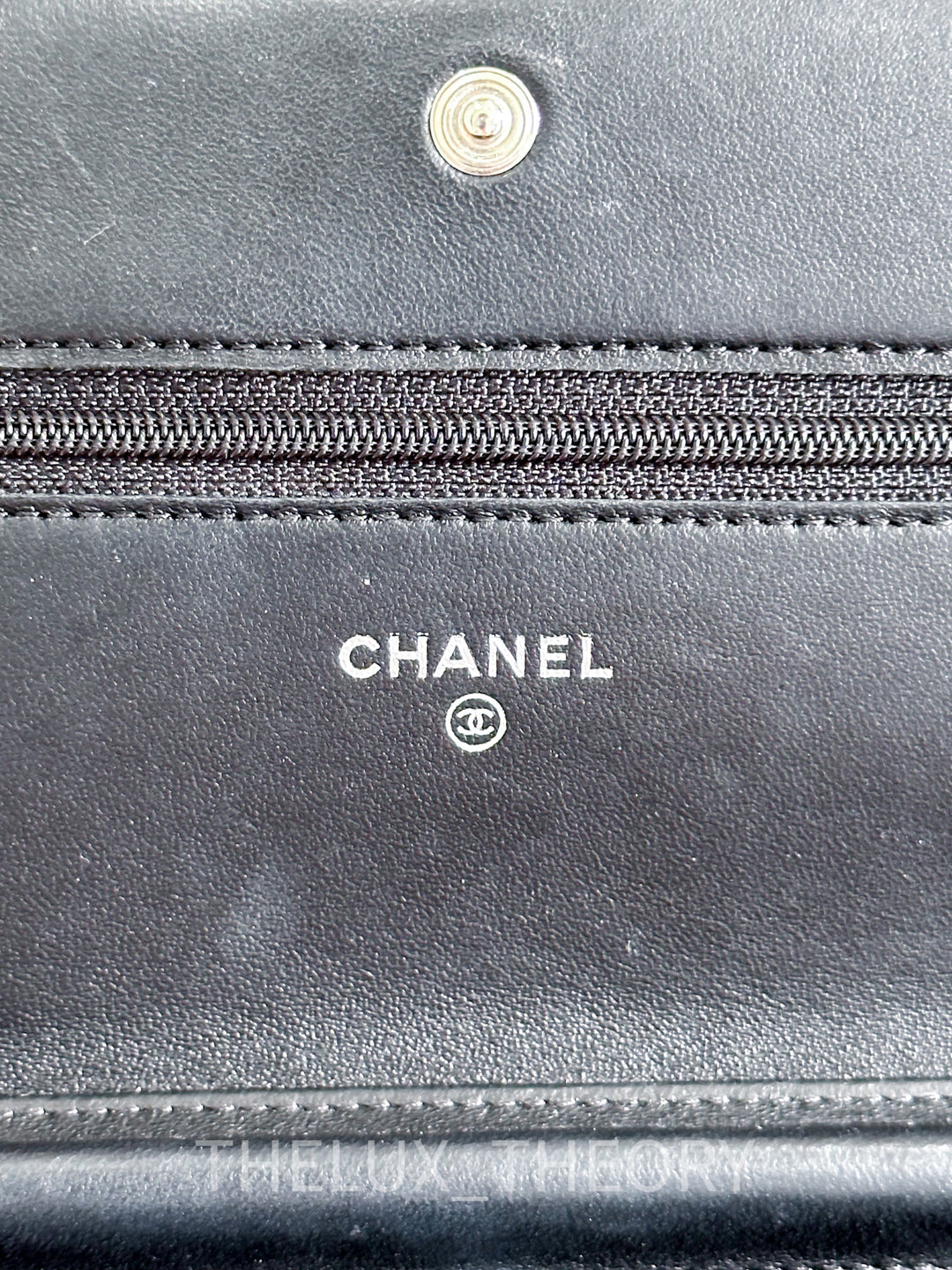 CAMELLIA WALLET ON CHAIN LAMBSKIN SILVER HARDWARE