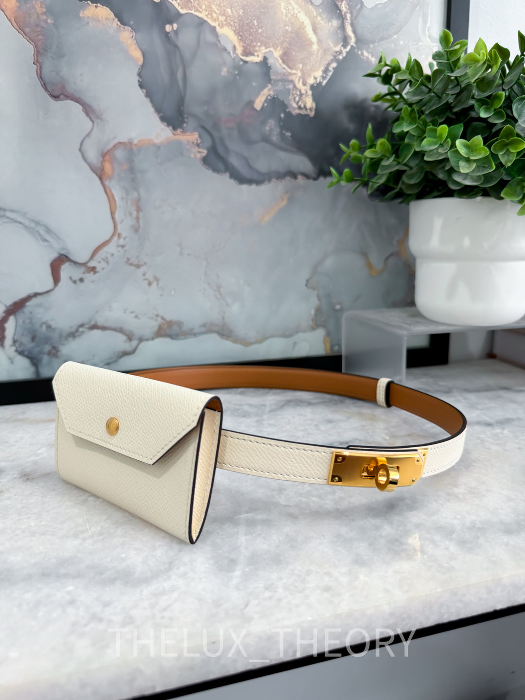H KELLY POCKET 18 BELT NATA EPSOM GOLD HARDWARE (B 2023)