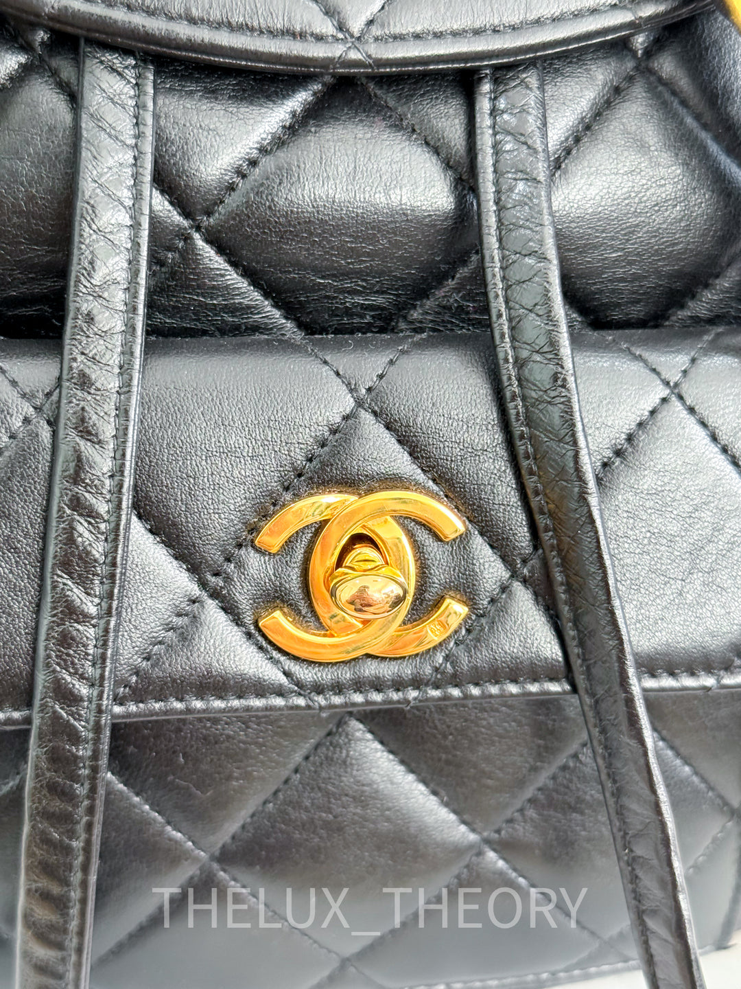 VINTAGE 1996 DUMA BACKPACK LAMBSKIN 24K GOLD HARDWARE