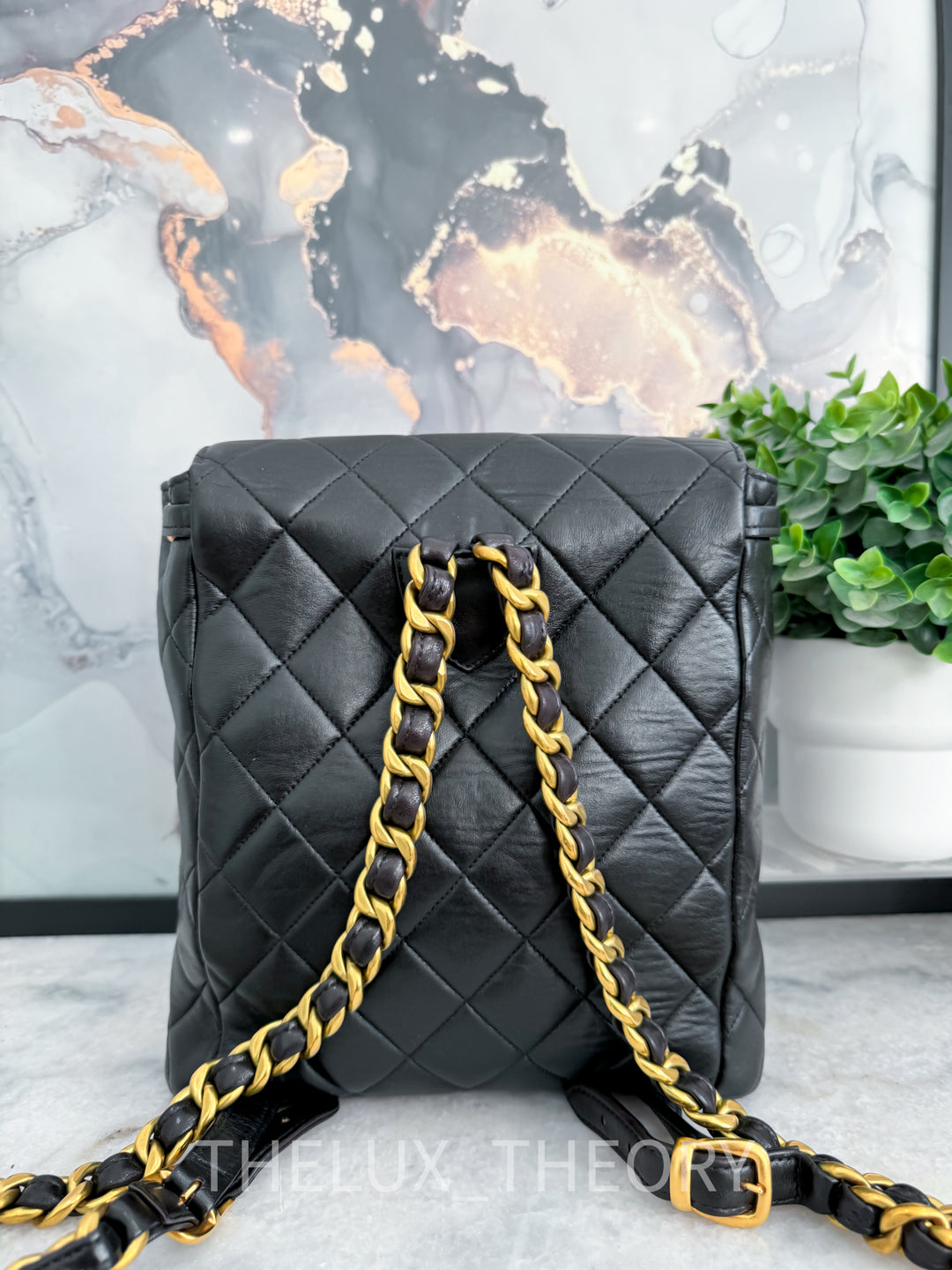 VINTAGE 1996 DUMA BACKPACK LAMBSKIN 24K GOLD HARDWARE