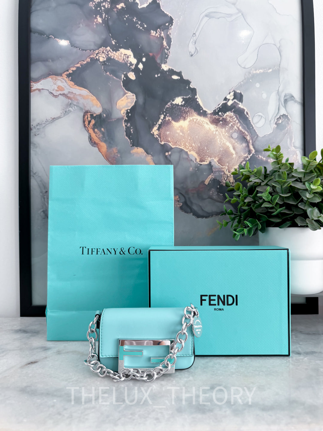 FENDI X TIFFANY NANO BAGUETTE LEATHER