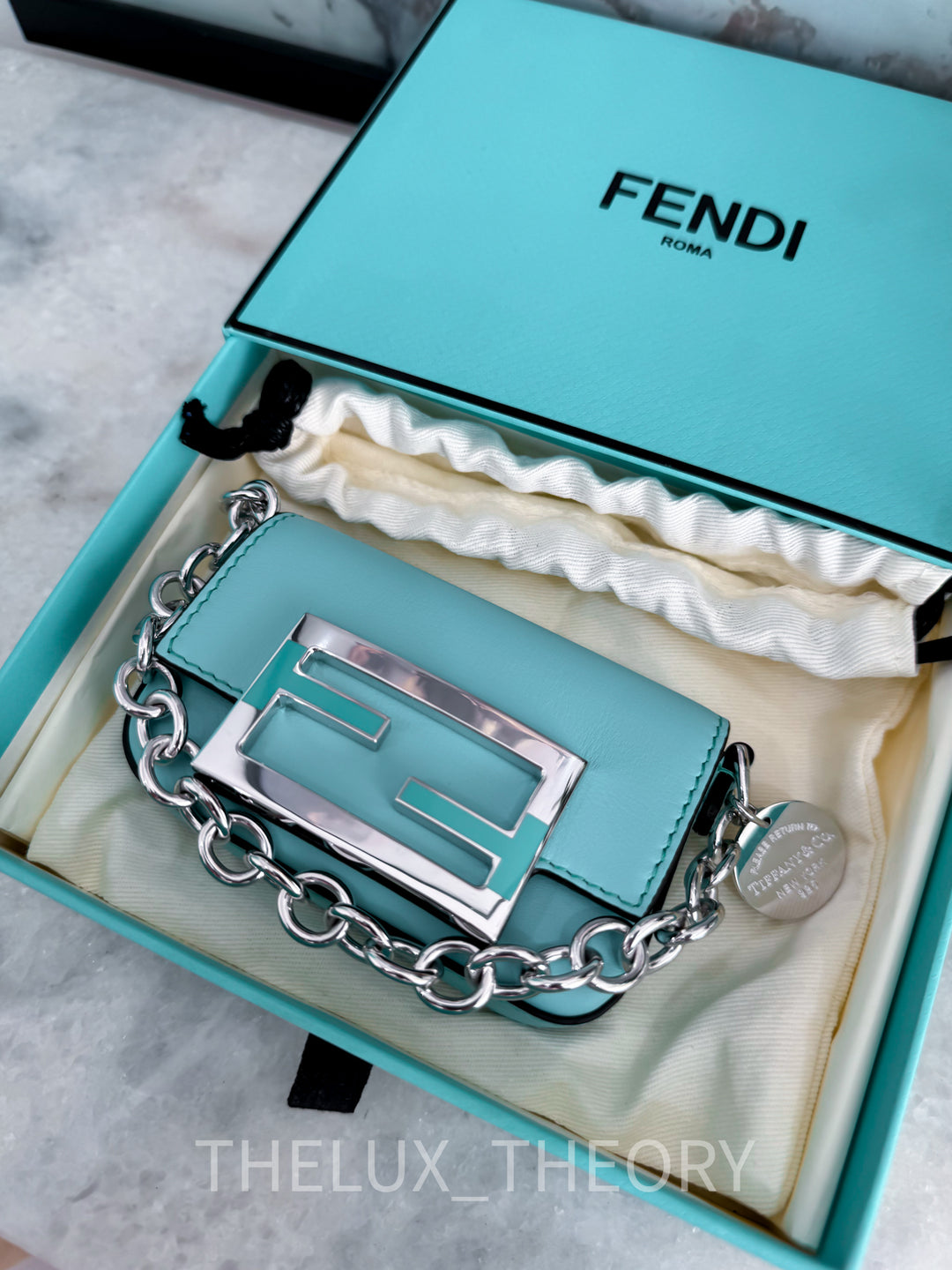FENDI X TIFFANY NANO BAGUETTE LEATHER