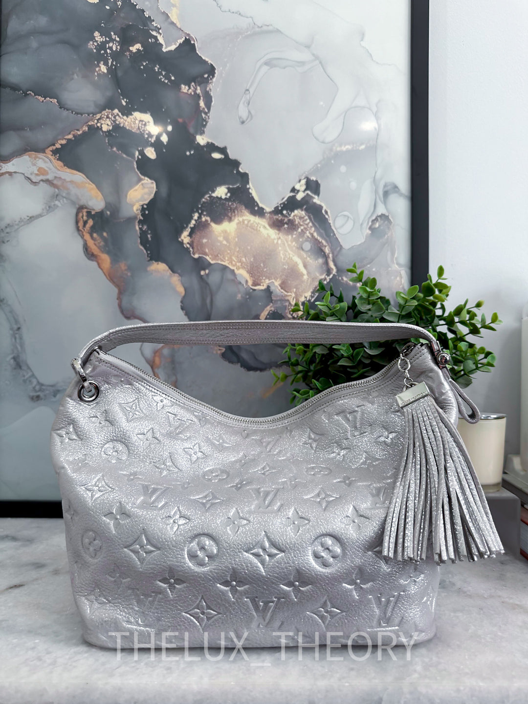 L.V. HALO SILVER SUEDE MONOGRAM EMPREINTE
