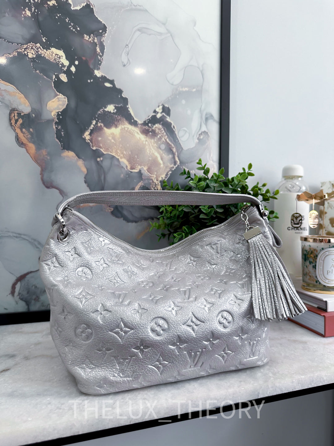L.V. HALO SILVER SUEDE MONOGRAM EMPREINTE