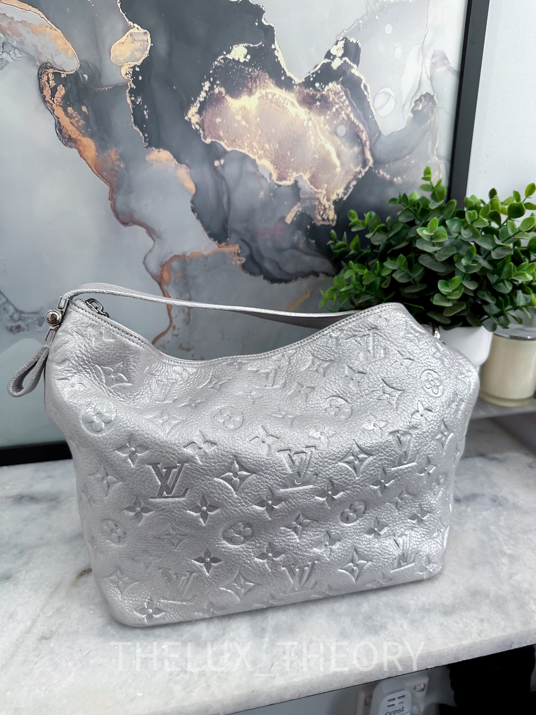 L.V. HALO SILVER SUEDE MONOGRAM EMPREINTE