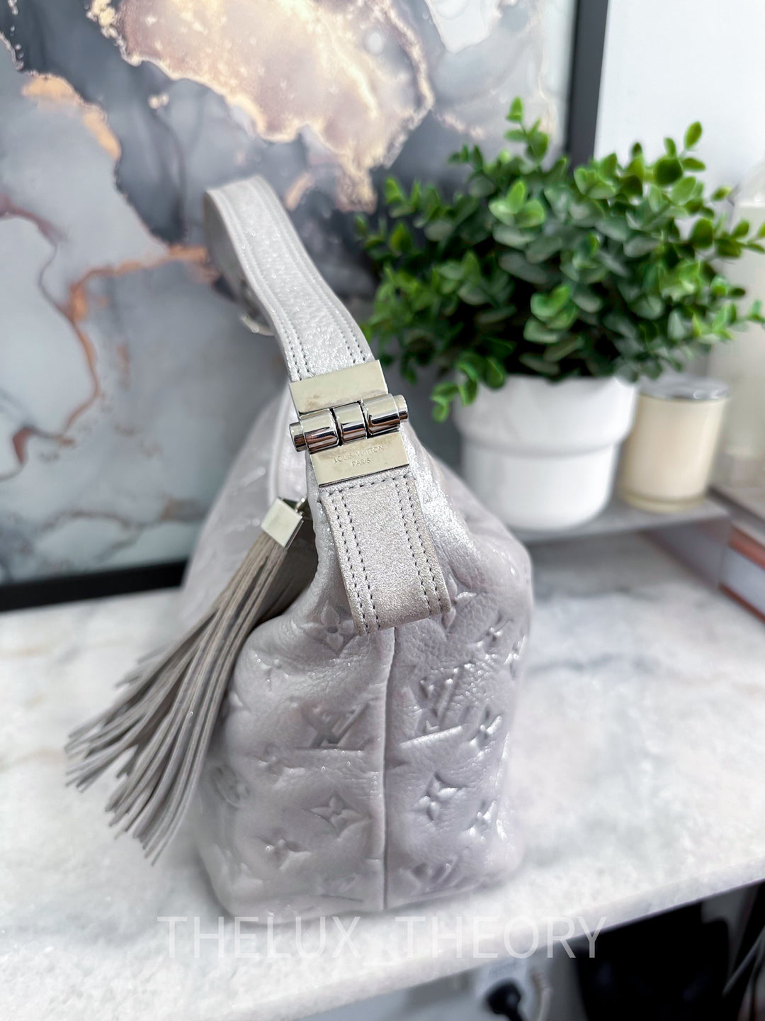 L.V. HALO SILVER SUEDE MONOGRAM EMPREINTE