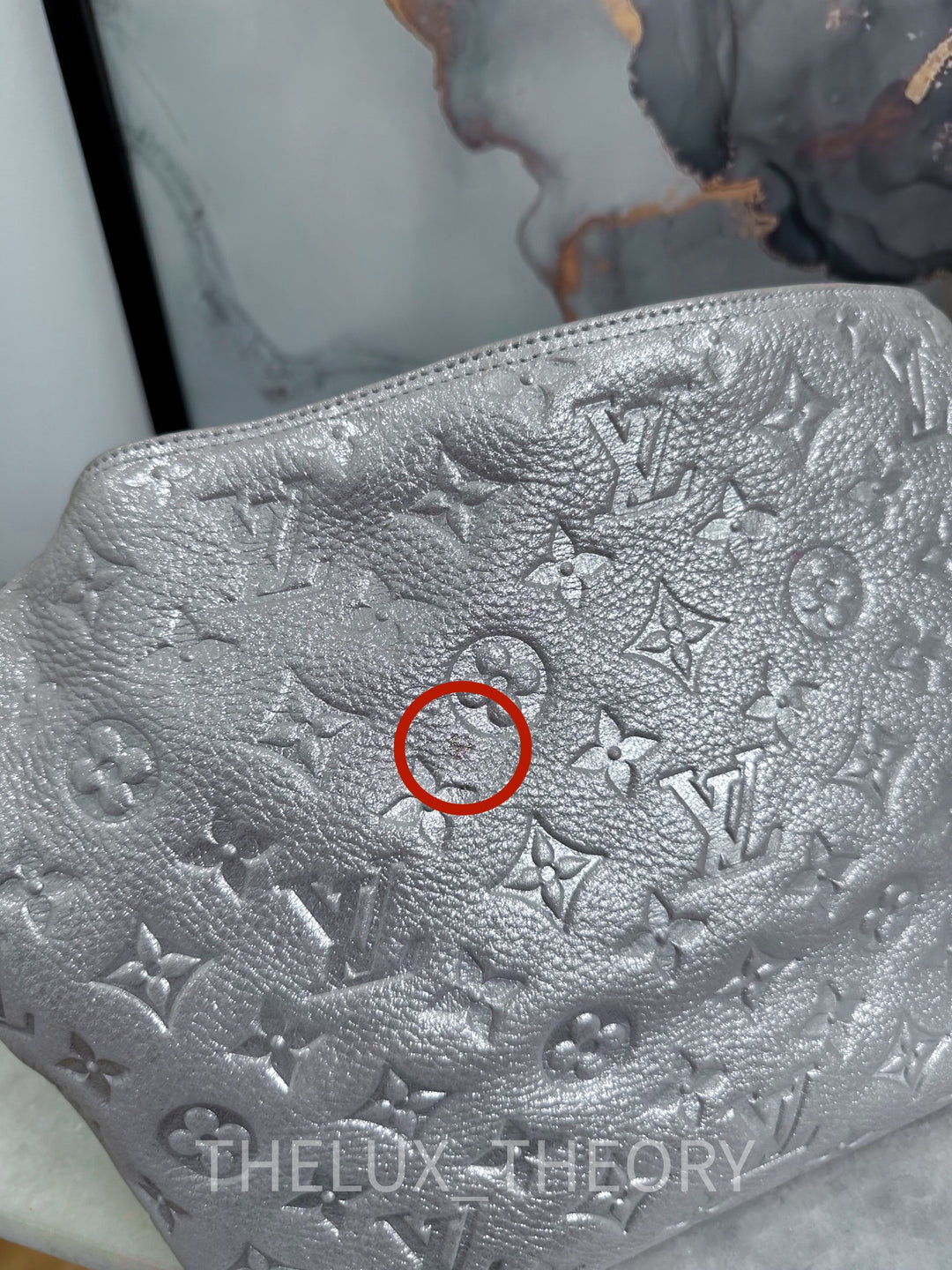 L.V. HALO SILVER SUEDE MONOGRAM EMPREINTE