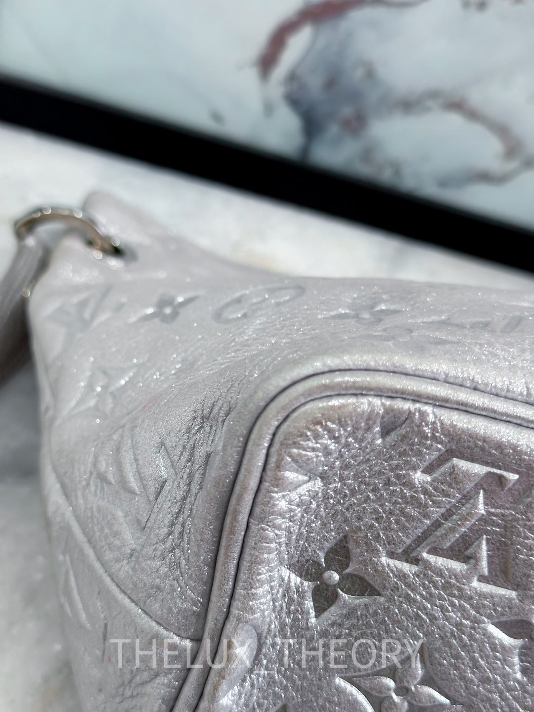 L.V. HALO SILVER SUEDE MONOGRAM EMPREINTE