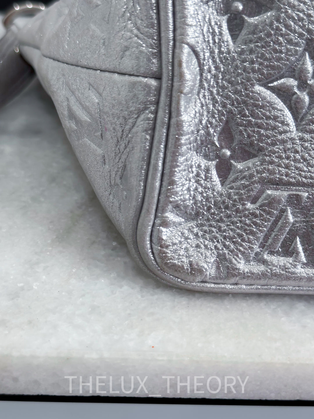 L.V. HALO SILVER SUEDE MONOGRAM EMPREINTE