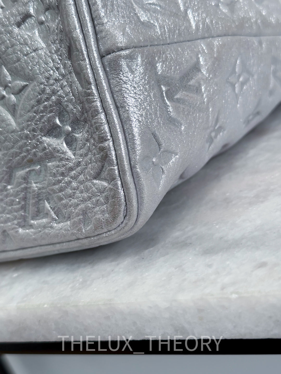 L.V. HALO SILVER SUEDE MONOGRAM EMPREINTE