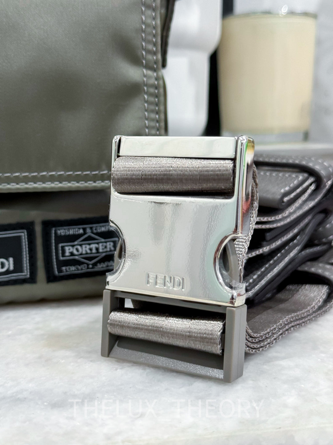 FENDI X PORTER MEN’S BAGUETTE KHAKI NYLON