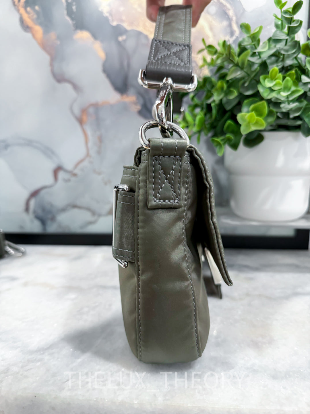 FENDI X PORTER MEN’S BAGUETTE KHAKI NYLON