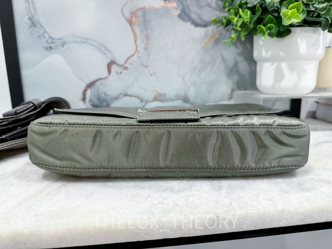 FENDI X PORTER MEN’S BAGUETTE KHAKI NYLON