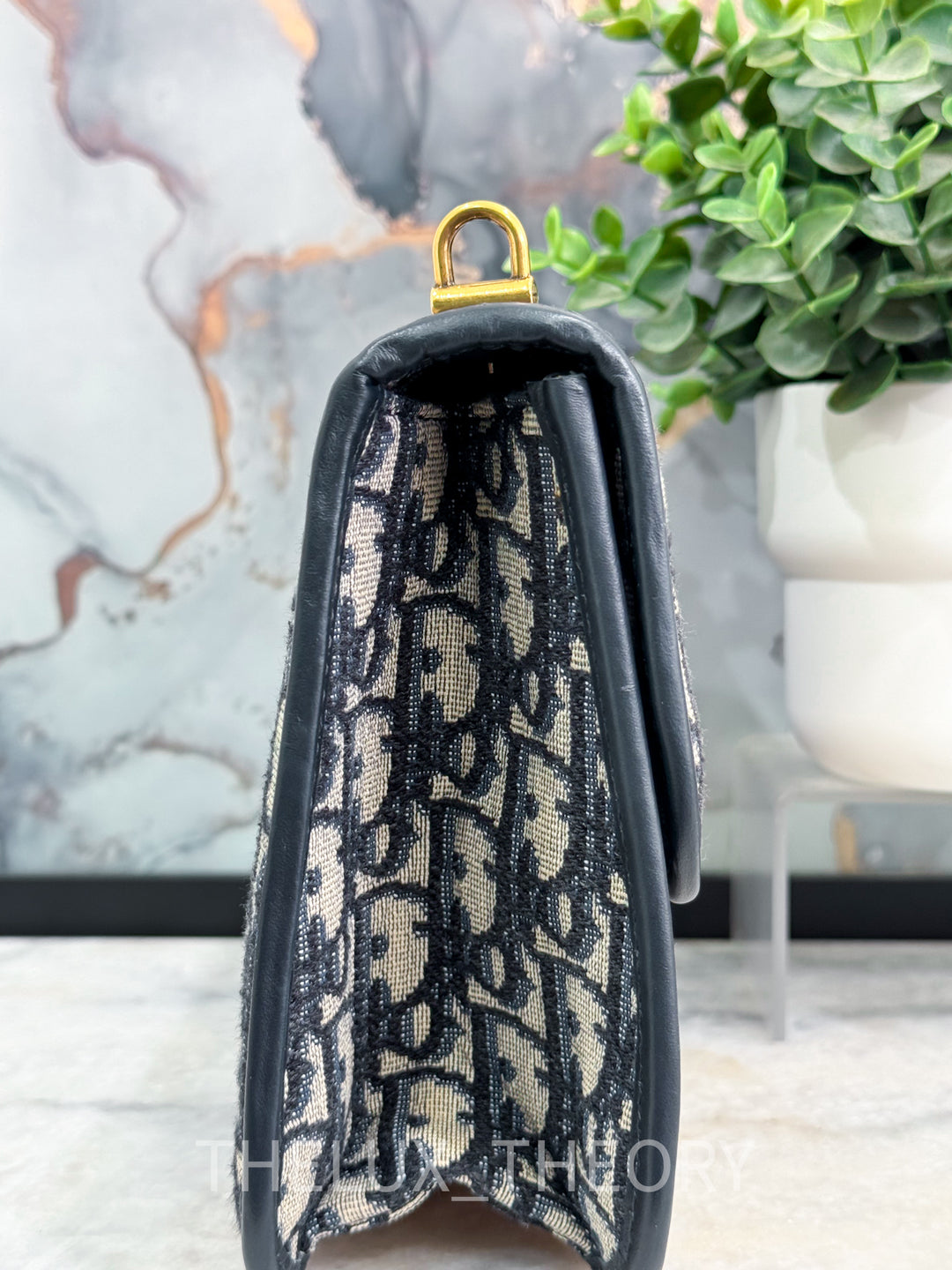DIOR ADDICT FLAP BAG NAVY OBLIQUE