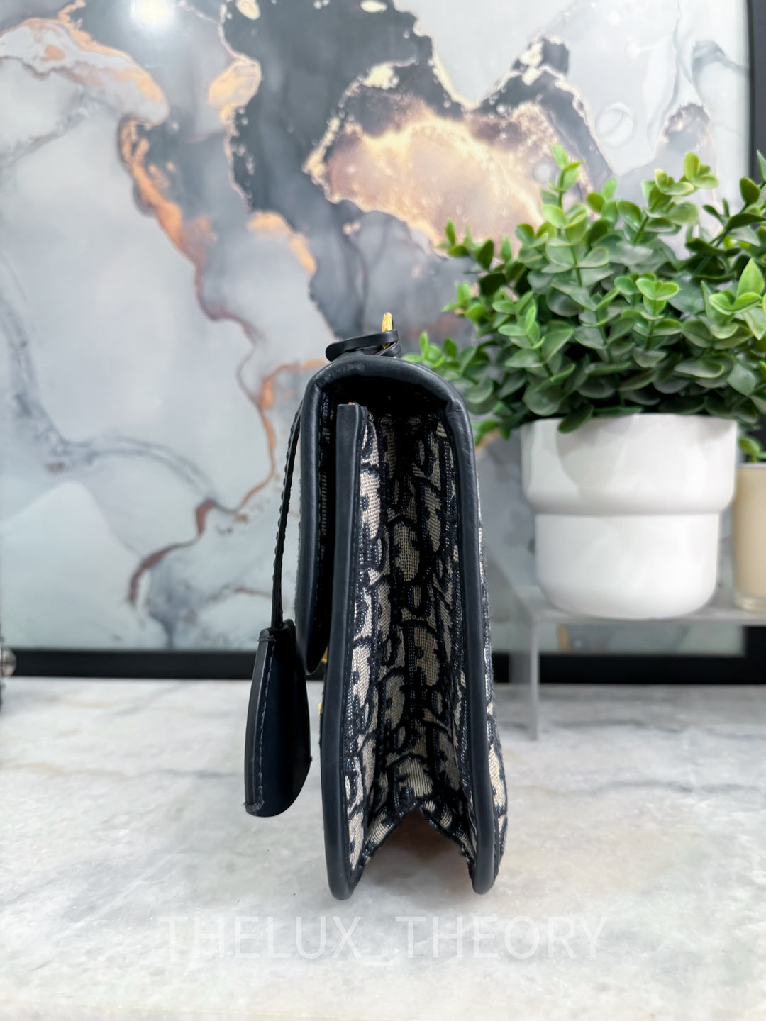 DIOR ADDICT FLAP BAG NAVY OBLIQUE