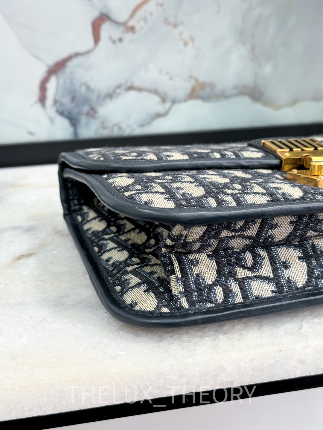 DIOR ADDICT FLAP BAG NAVY OBLIQUE