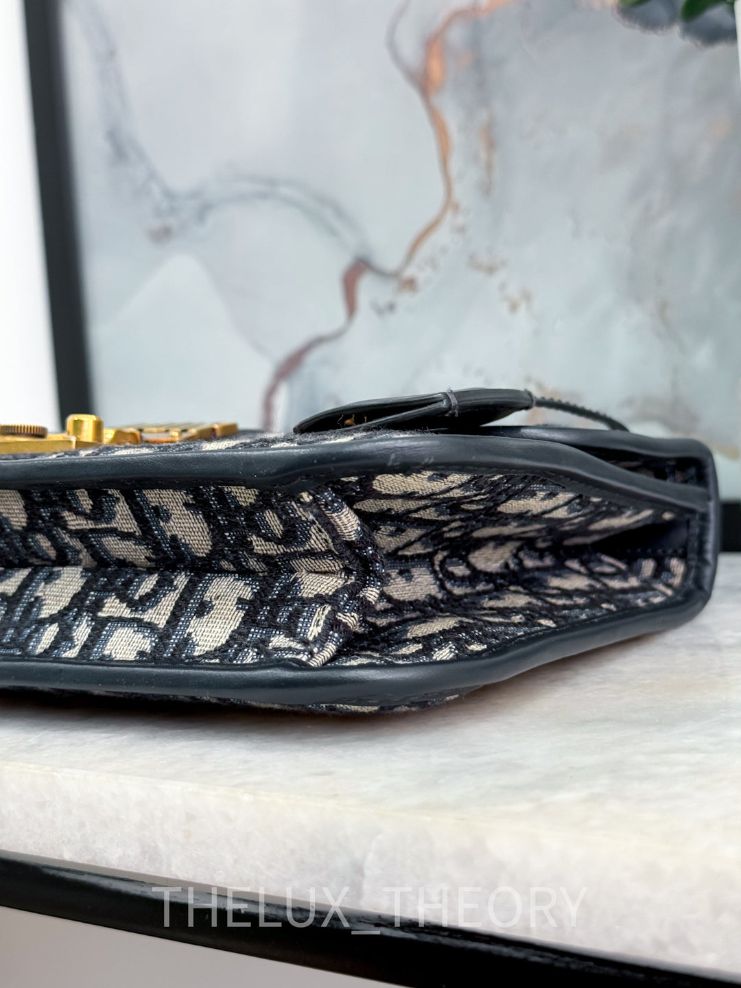 DIOR ADDICT FLAP BAG NAVY OBLIQUE