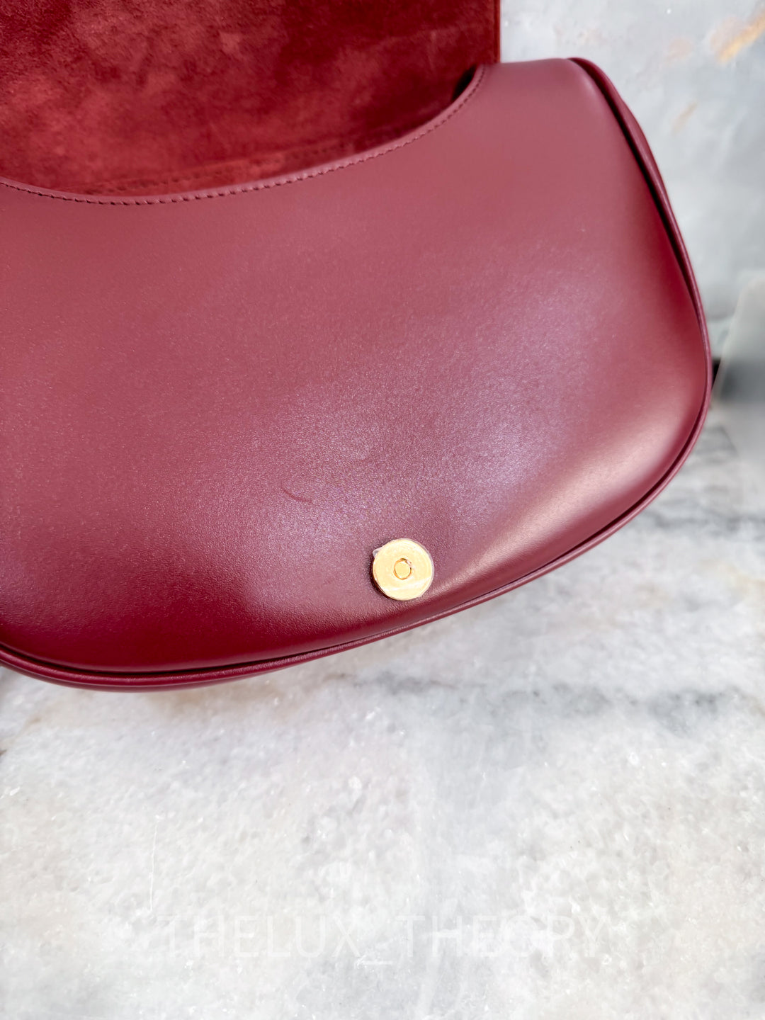 DIOR BOBBY MEDIUM MAROON SMOOTH CALF LEATHER GOLD HARDWARE