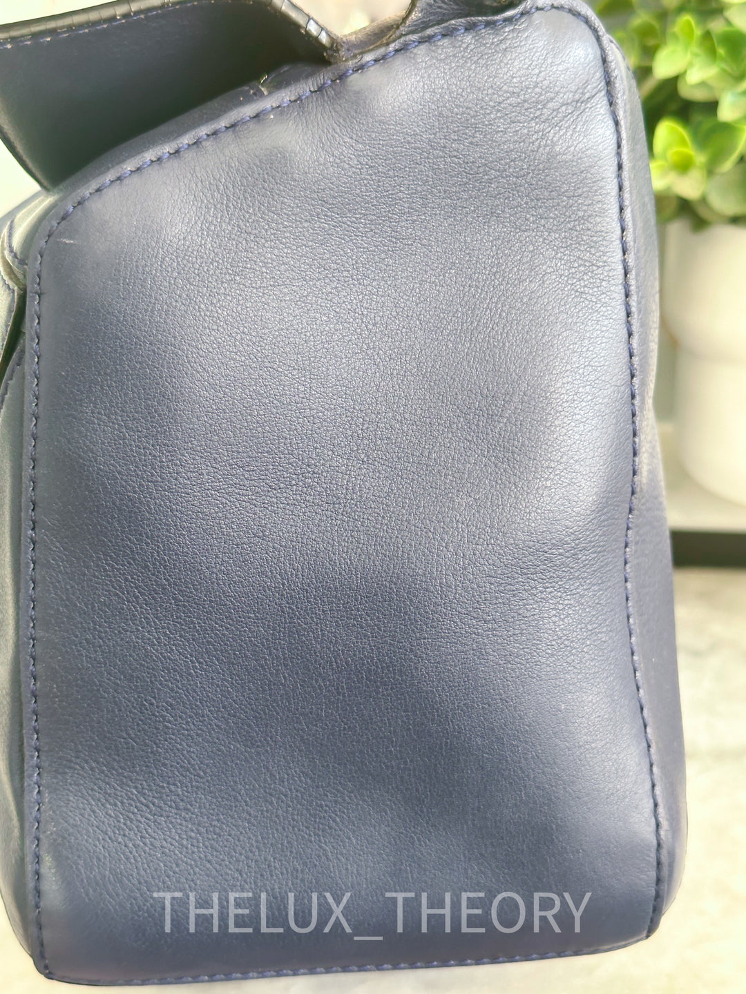 LOEWE PUZZLE MEDIUM NAVY BLUE SILVER HARDWARE (OLD VERSION)
