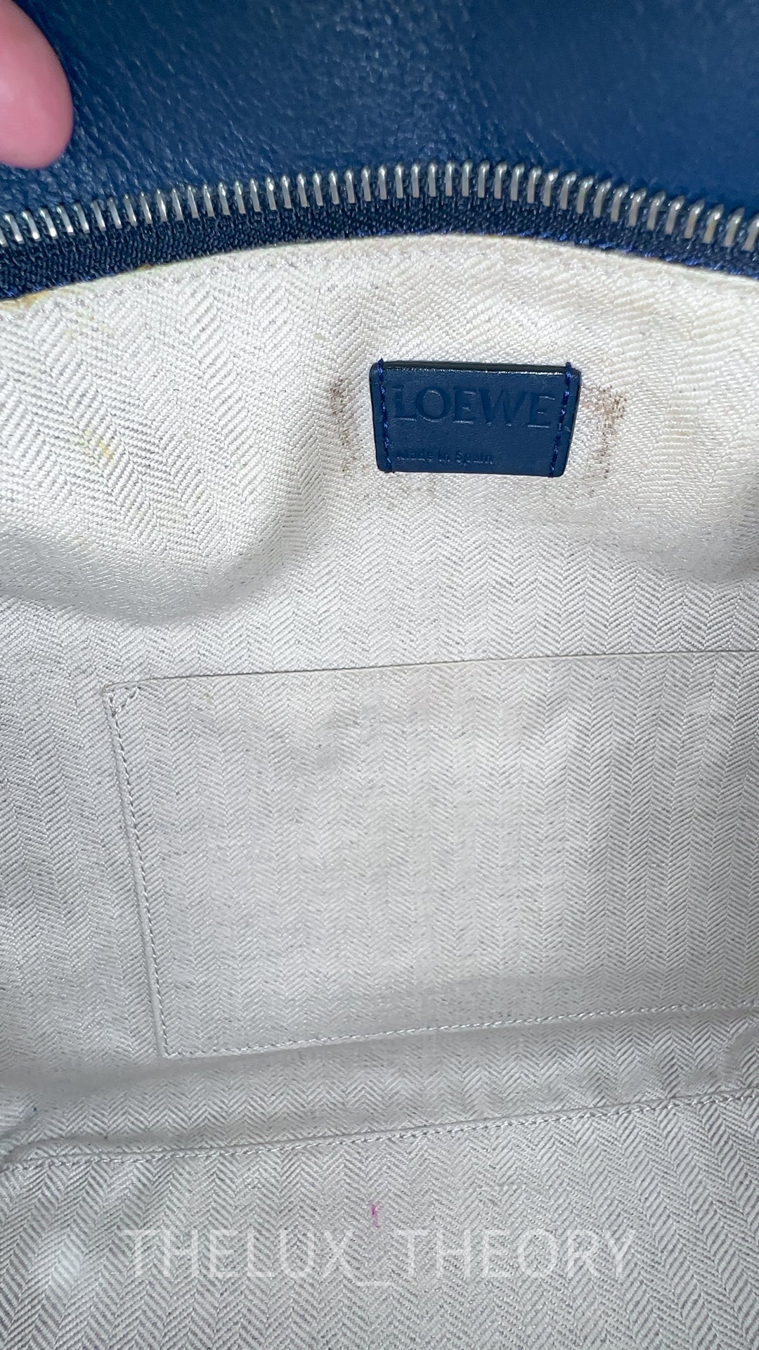 LOEWE PUZZLE MEDIUM NAVY BLUE SILVER HARDWARE (OLD VERSION)