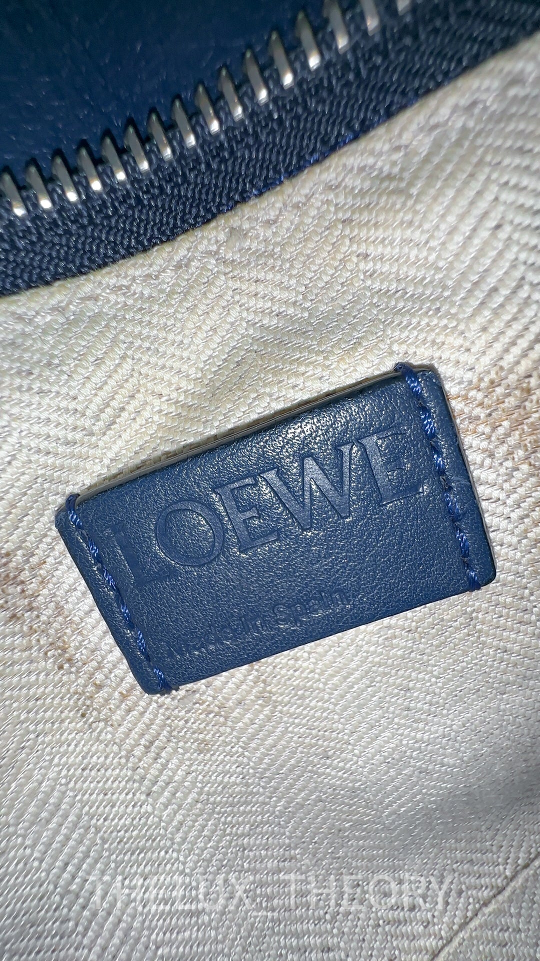 LOEWE PUZZLE MEDIUM NAVY BLUE SILVER HARDWARE (OLD VERSION)