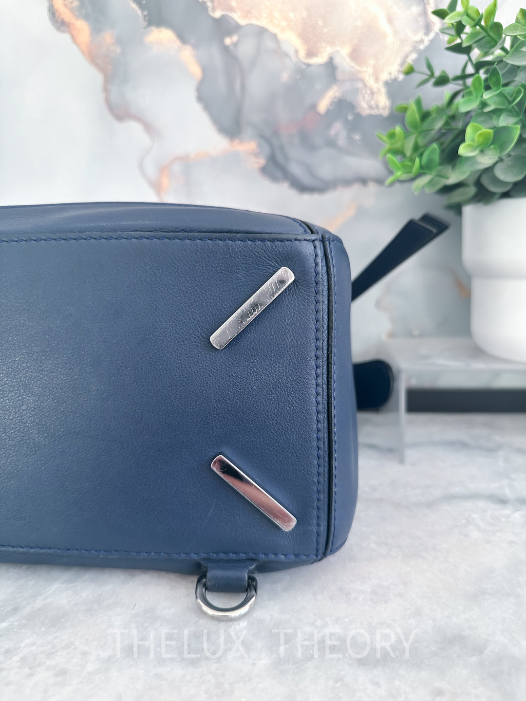 LOEWE PUZZLE MEDIUM NAVY BLUE SILVER HARDWARE (OLD VERSION)