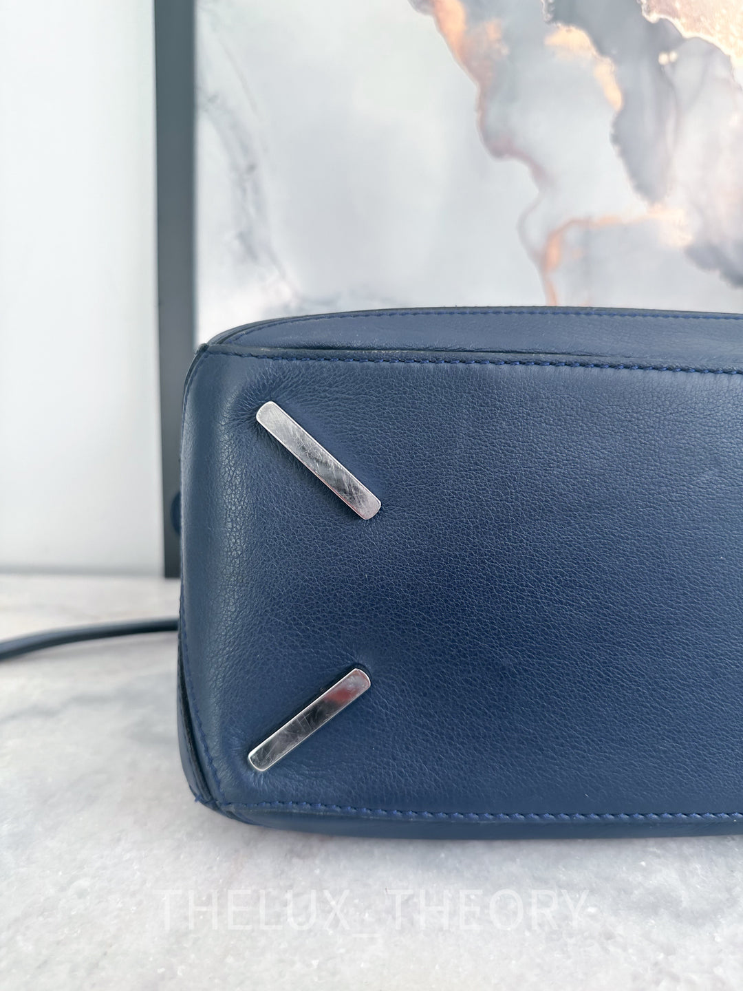 LOEWE PUZZLE MEDIUM NAVY BLUE SILVER HARDWARE (OLD VERSION)