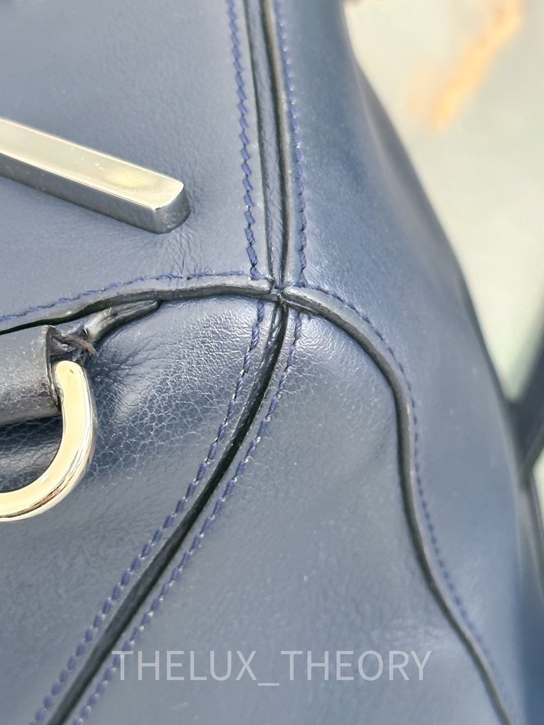 LOEWE PUZZLE MEDIUM NAVY BLUE SILVER HARDWARE (OLD VERSION)