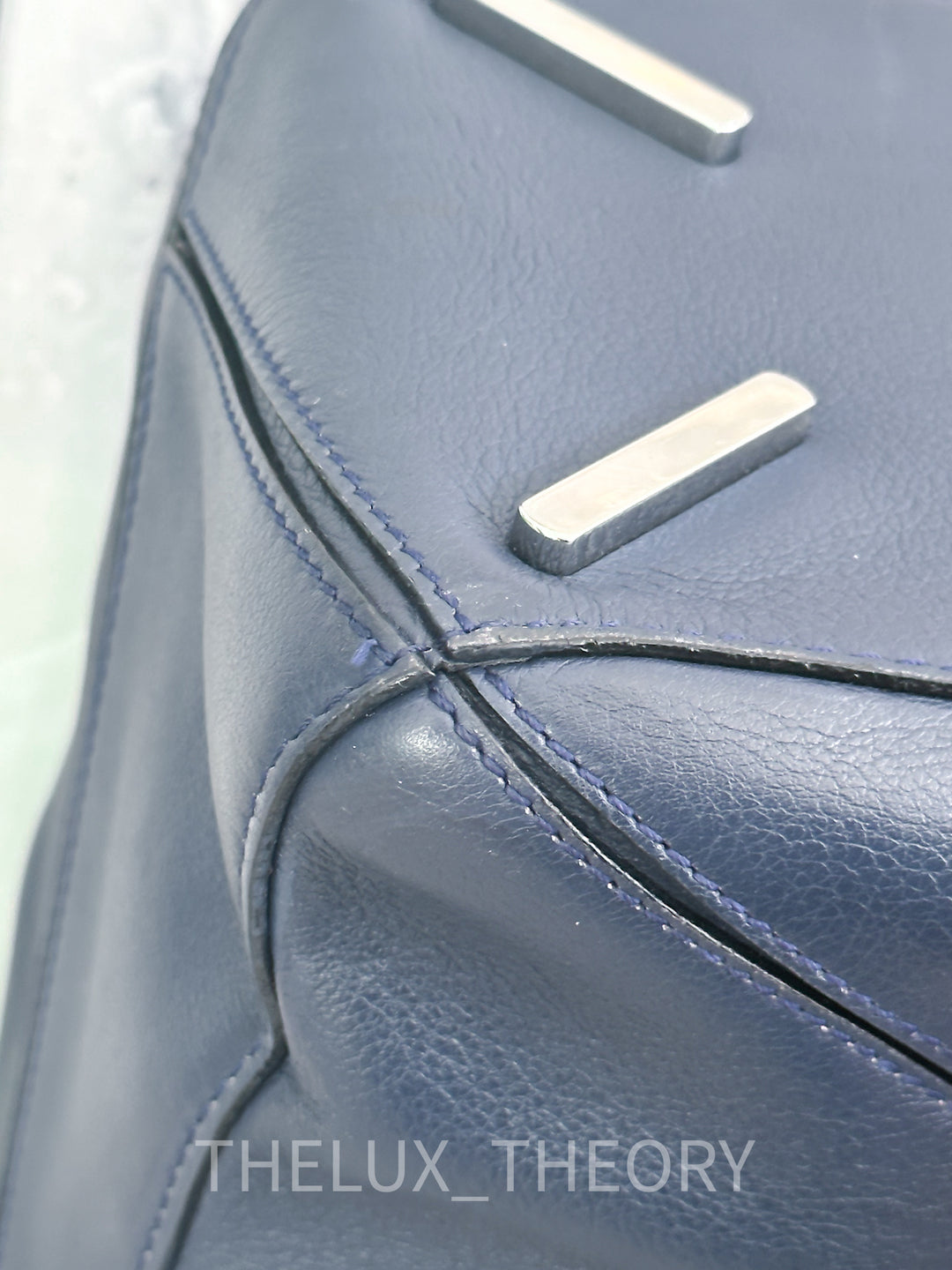 LOEWE PUZZLE MEDIUM NAVY BLUE SILVER HARDWARE (OLD VERSION)