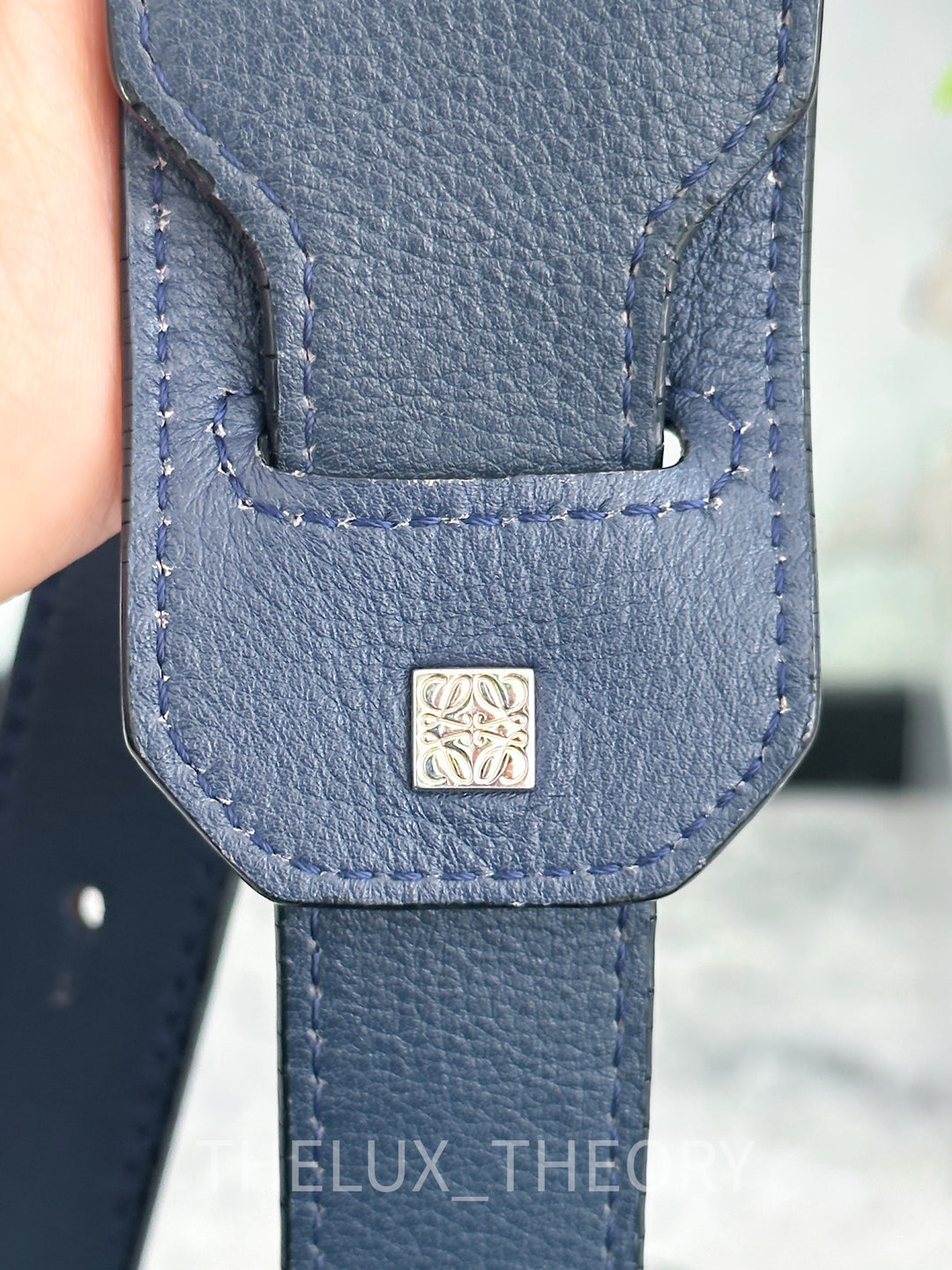 LOEWE PUZZLE MEDIUM NAVY BLUE SILVER HARDWARE (OLD VERSION)
