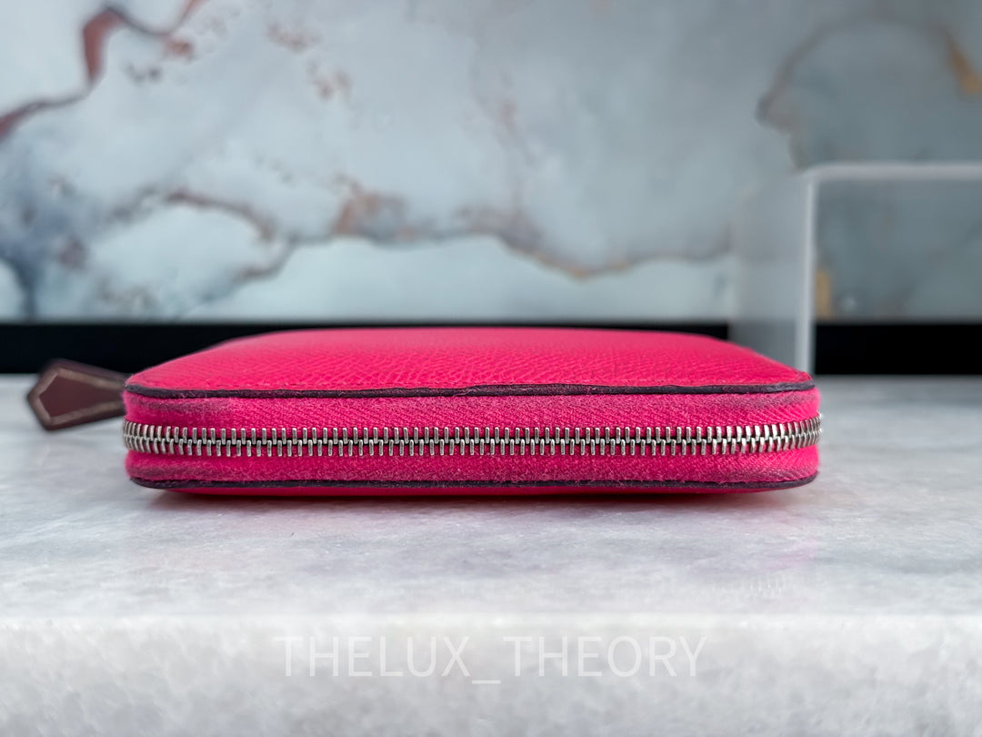 H PORTEFEUILLE SILK IN COMPACT EPSOM FRAMBOISE/MENTHE 2022