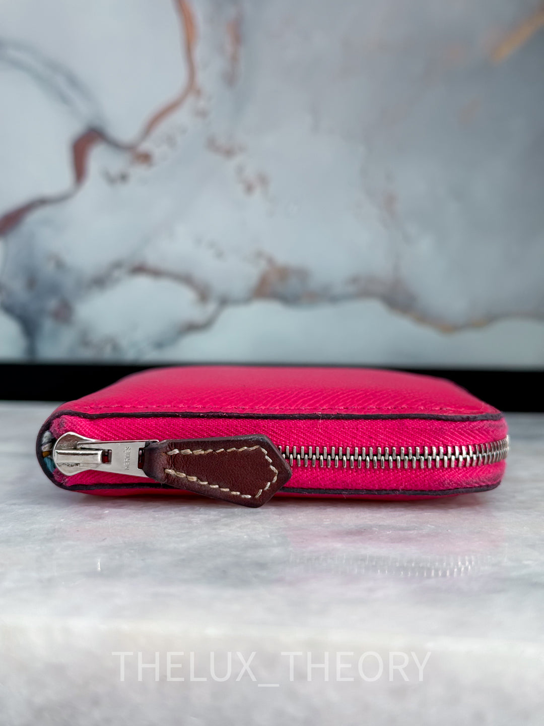 H PORTEFEUILLE SILK IN COMPACT EPSOM FRAMBOISE/MENTHE 2022