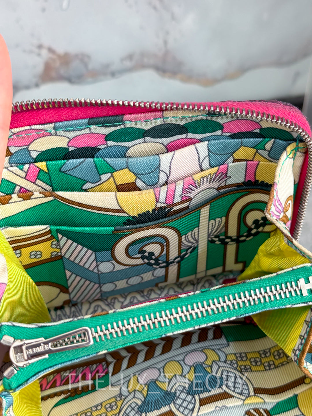 H PORTEFEUILLE SILK IN COMPACT EPSOM FRAMBOISE/MENTHE 2022