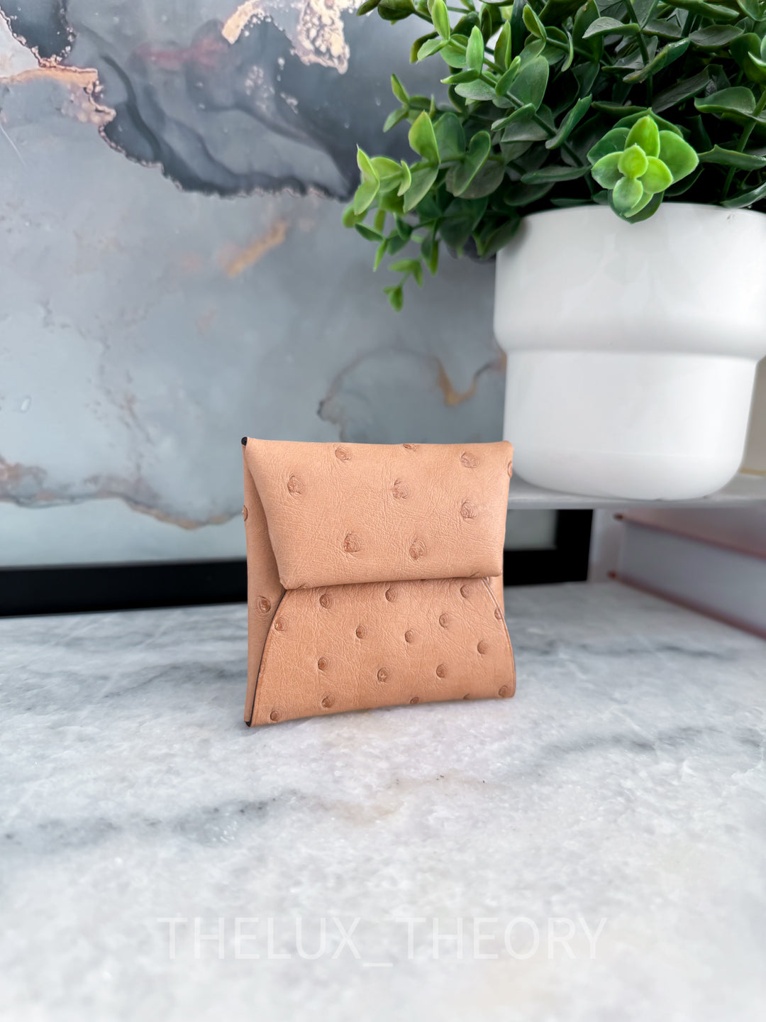 H BASTIA COIN PURSE CHAI OSTRICH