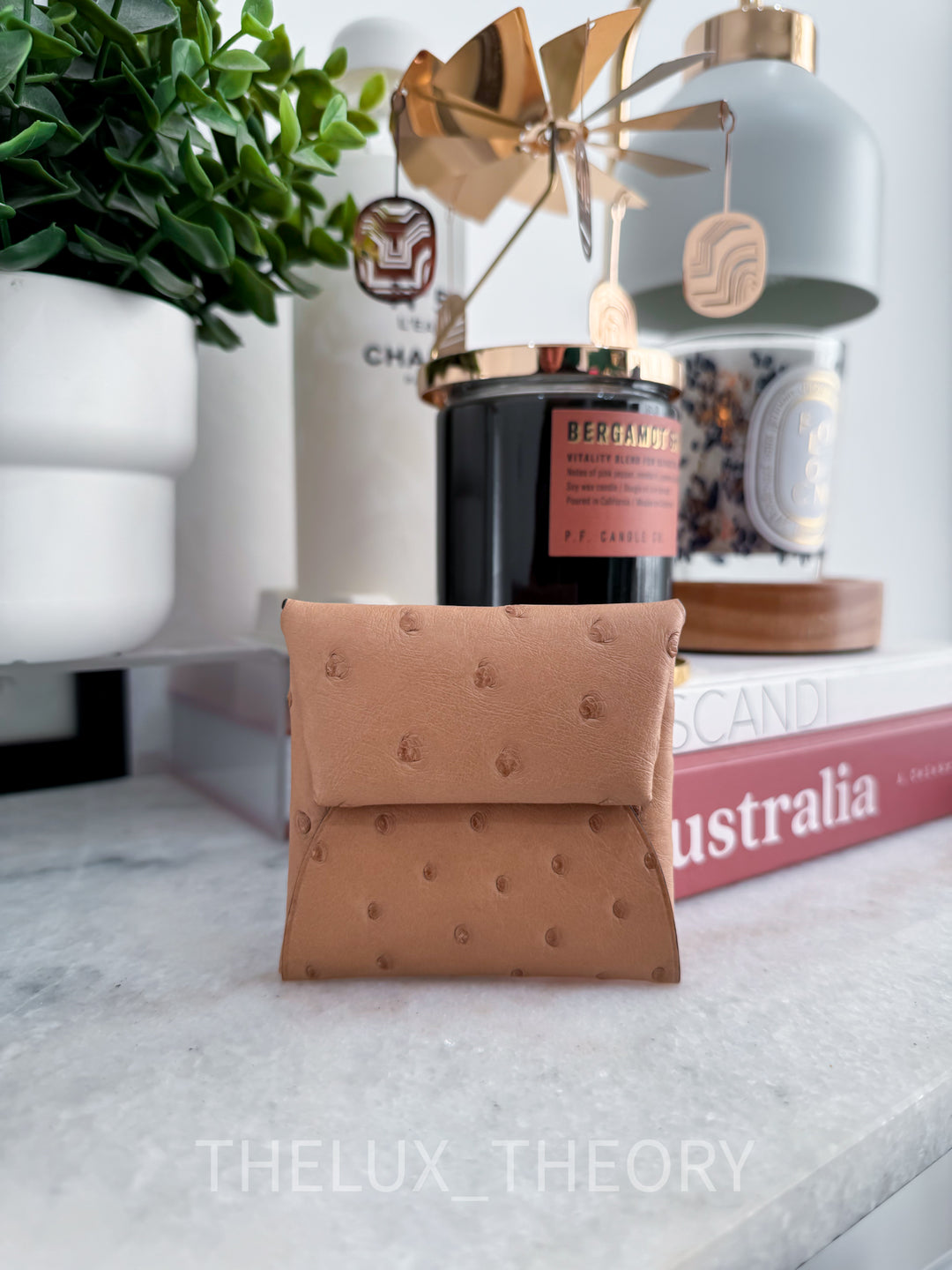H BASTIA COIN PURSE CHAI OSTRICH