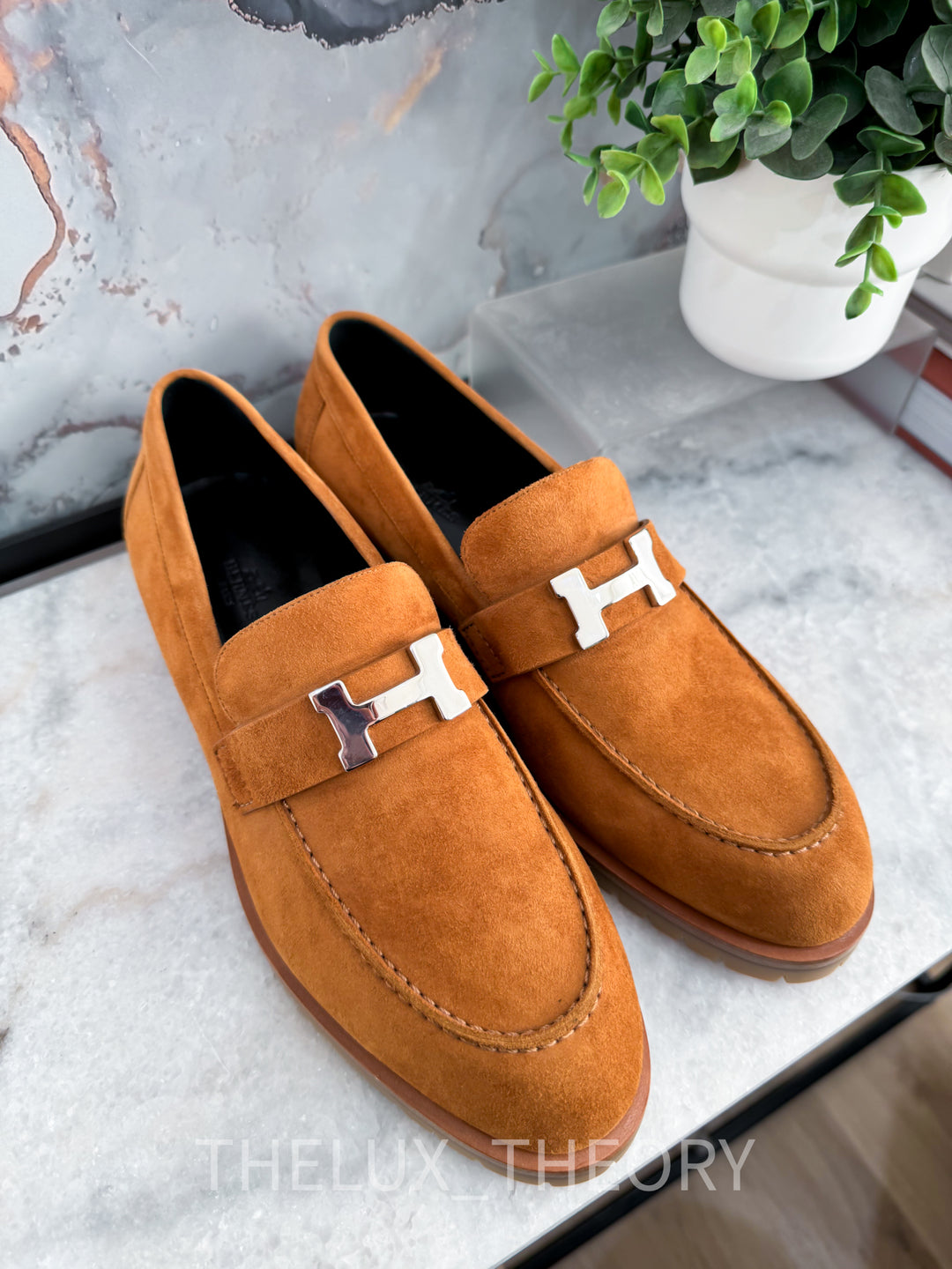 H FAUBOURG MOCASSIN NATUREL SUEDE
