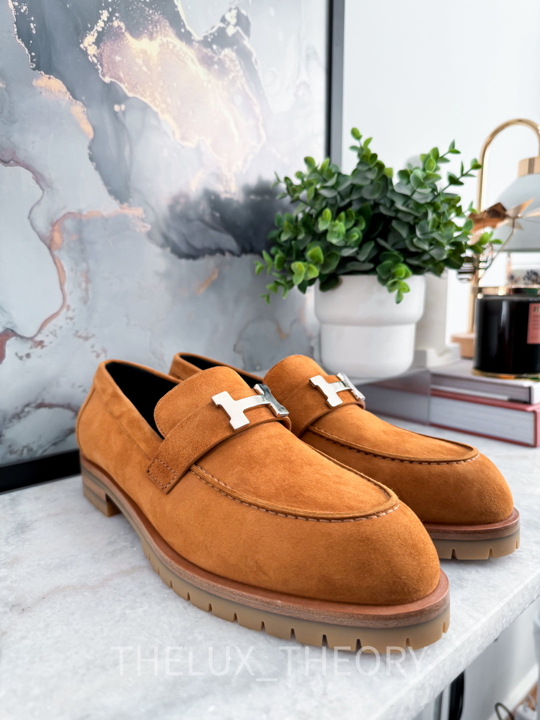 H FAUBOURG MOCASSIN NATUREL SUEDE